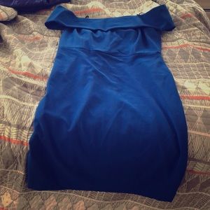 Calvin Klein off the shoulder royal blue dress